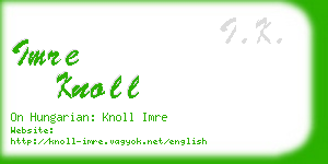 imre knoll business card